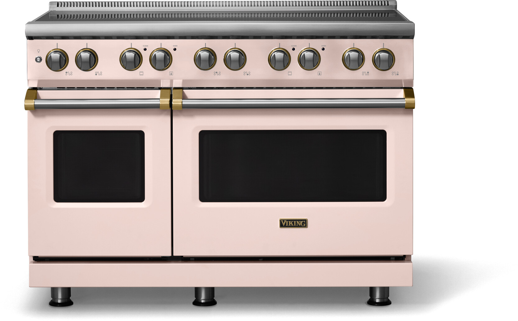 Viking VIR54846BBHBB 5-Series 48 inch Freestanding Induction Range with 6 Elements, 7.3 cu. ft. Oven Capacity, MagneQuick Induction Power Generators and Vari-Speed Dual Flow Convection System (Blush, Brushed Brass)