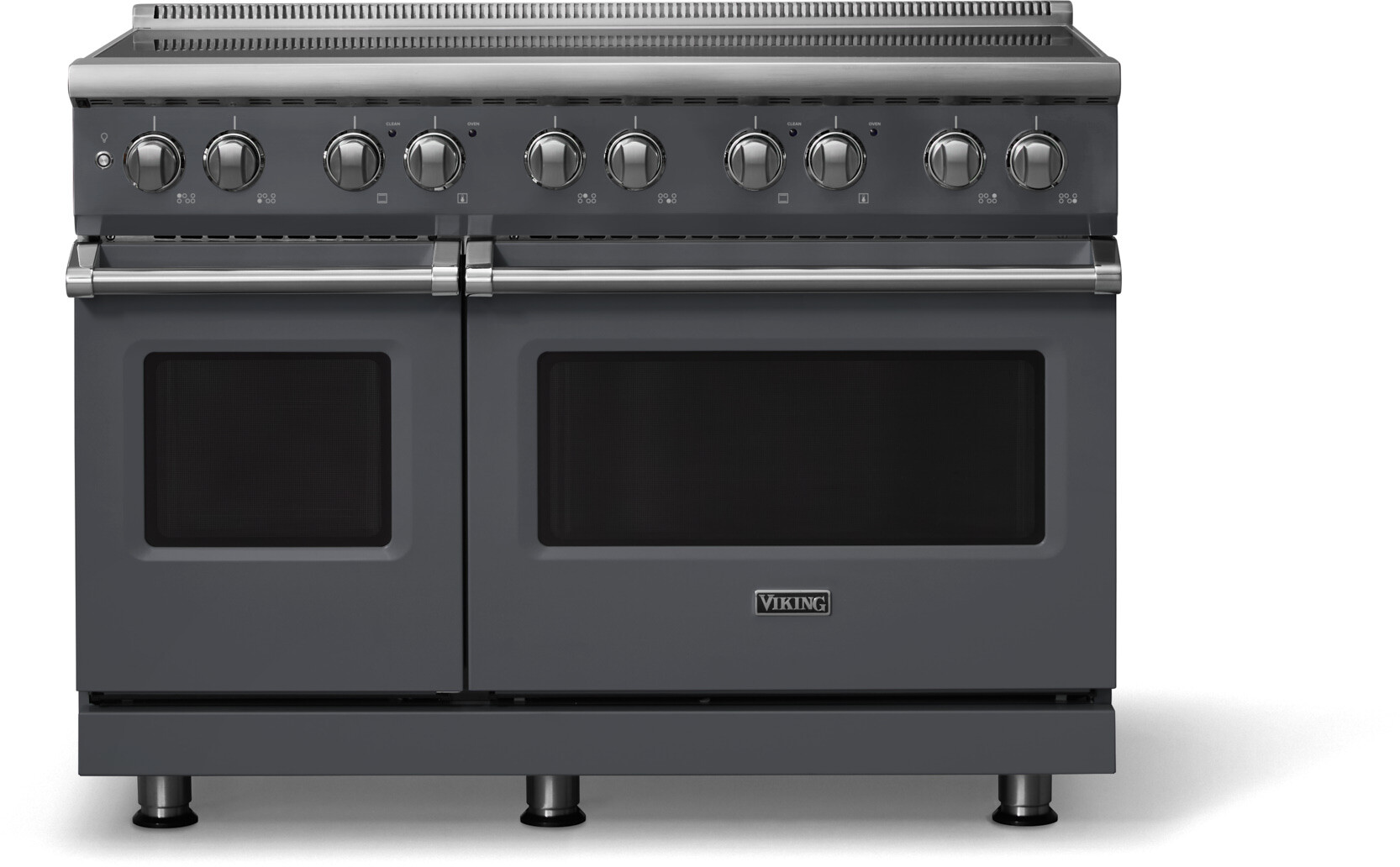 Viking VIR54846BCS 5-Series 48 inch Freestanding Induction Range with 6 Elements, 7.3 cu. ft. Oven Capacity, MagneQuick Induction Power Generators and Vari-Speed Dual Flow Convection System (Cast Black, Polished Chrome)