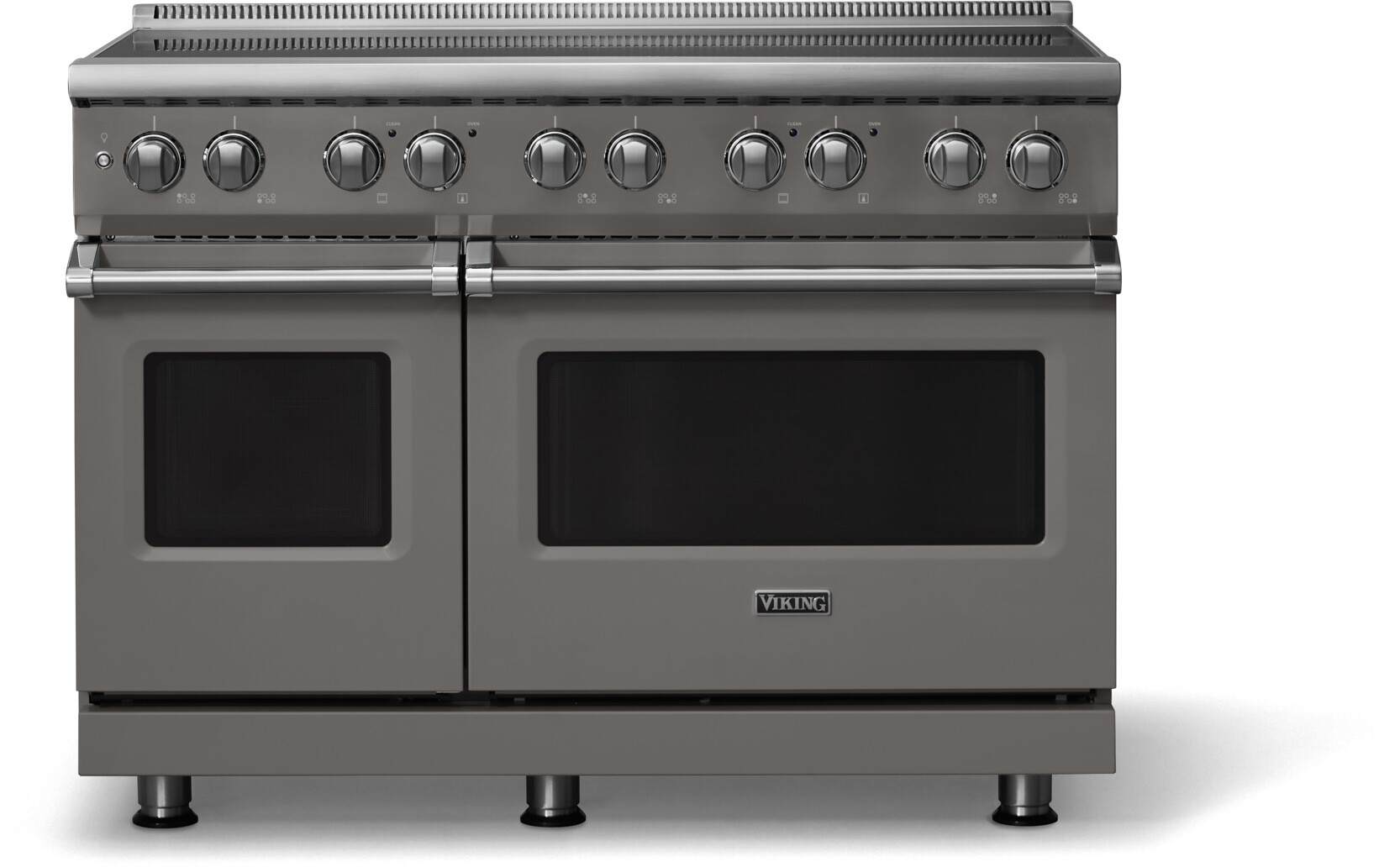 Viking VIR54846BDG 5-Series 48 inch Freestanding Induction Range with 6 Elements, 7.3 cu. ft. Oven Capacity, MagneQuick Induction Power Generators and Vari-Speed Dual Flow Convection System (Damascus Gray, Polished Chrome)