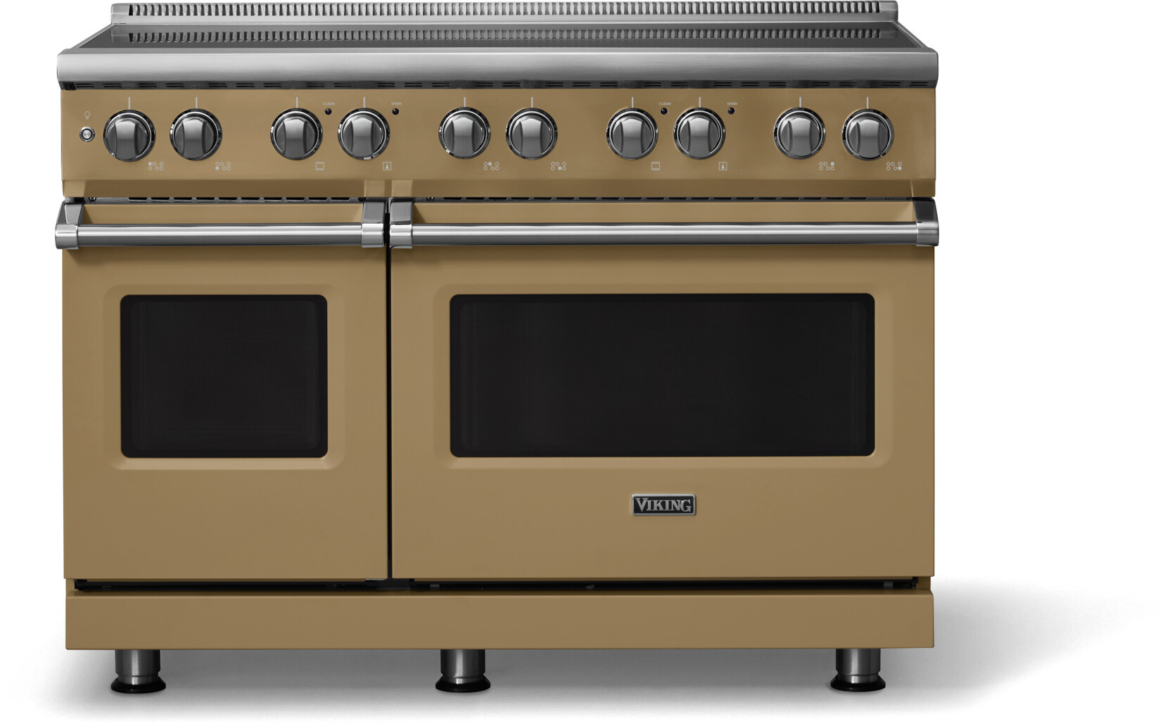 Viking VIR54846BGH 5-Series 48 inch Freestanding Induction Range with 6 Elements, 7.3 cu. ft. Oven Capacity, MagneQuick Induction Power Generators and Vari-Speed Dual Flow Convection System (Golden Hour, Polished Chrome)