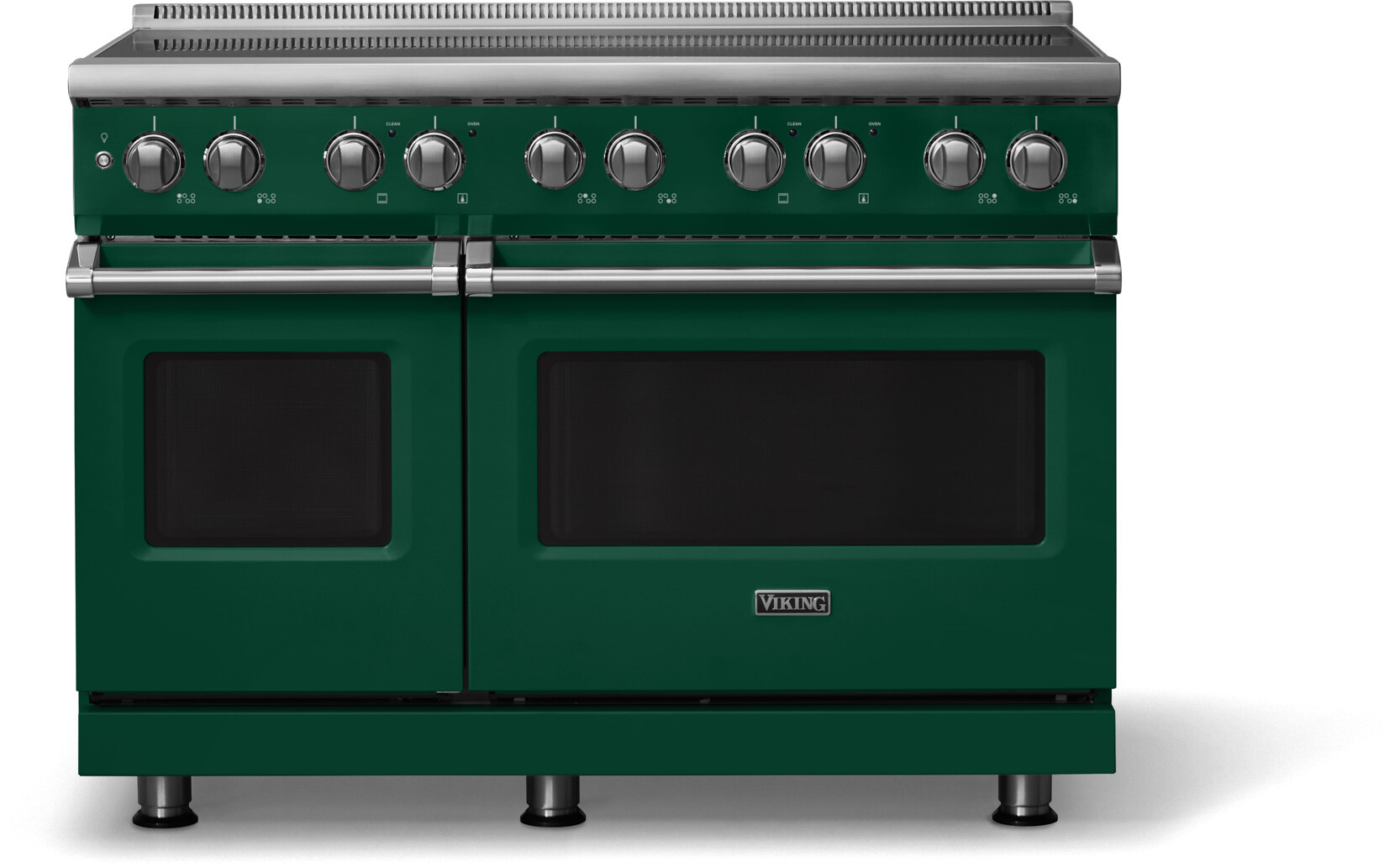 Viking VIR54846BIV 5-Series 48 inch Freestanding Induction Range with 6 Elements, 7.3 cu. ft. Oven Capacity, MagneQuick Induction Power Generators and Vari-Speed Dual Flow Convection System (Ivy, Polished Chrome)