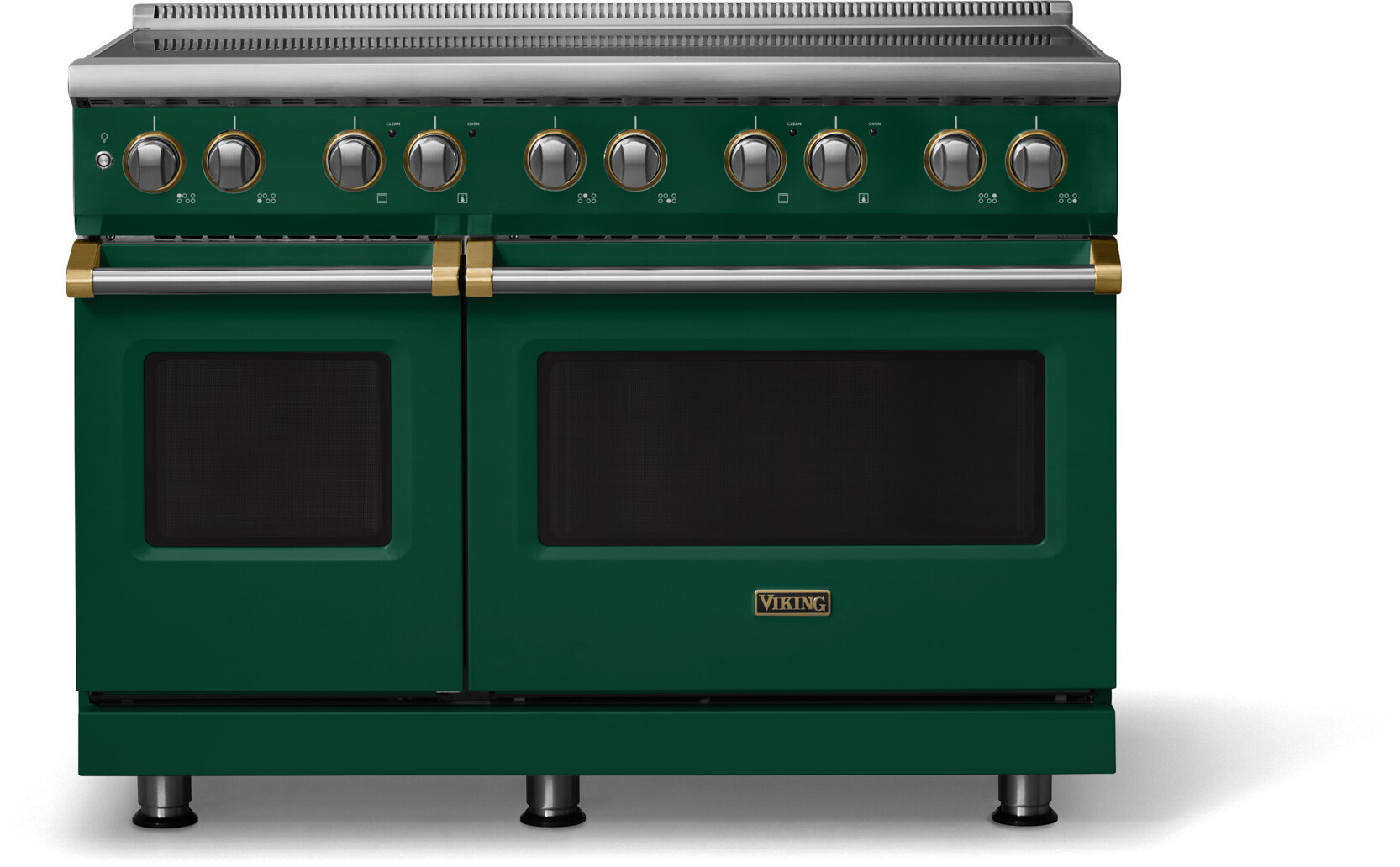 Viking VIR54846BIVBB 5-Series 48 inch Freestanding Induction Range with 6 Elements, 7.3 cu. ft. Oven Capacity, MagneQuick Induction Power Generators and Vari-Speed Dual Flow Convection System (Ivy, Brushed Brass)