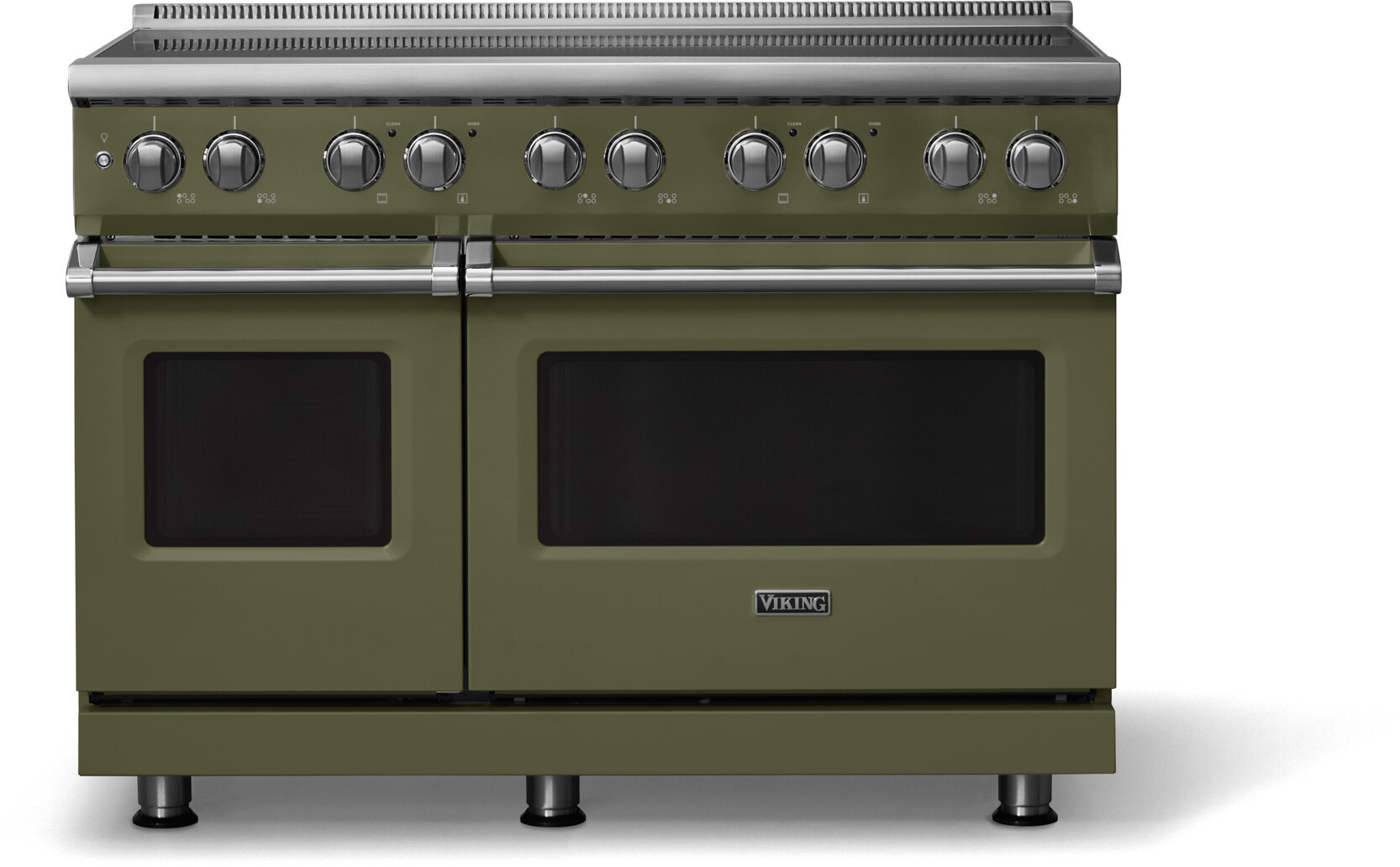 Viking VIR54846BMA 5-Series 48 inch Freestanding Induction Range with 6 Elements, 7.3 cu. ft. Oven Capacity, MagneQuick Induction Power Generators and Vari-Speed Dual Flow Convection System (Martini, Polished Chrome)