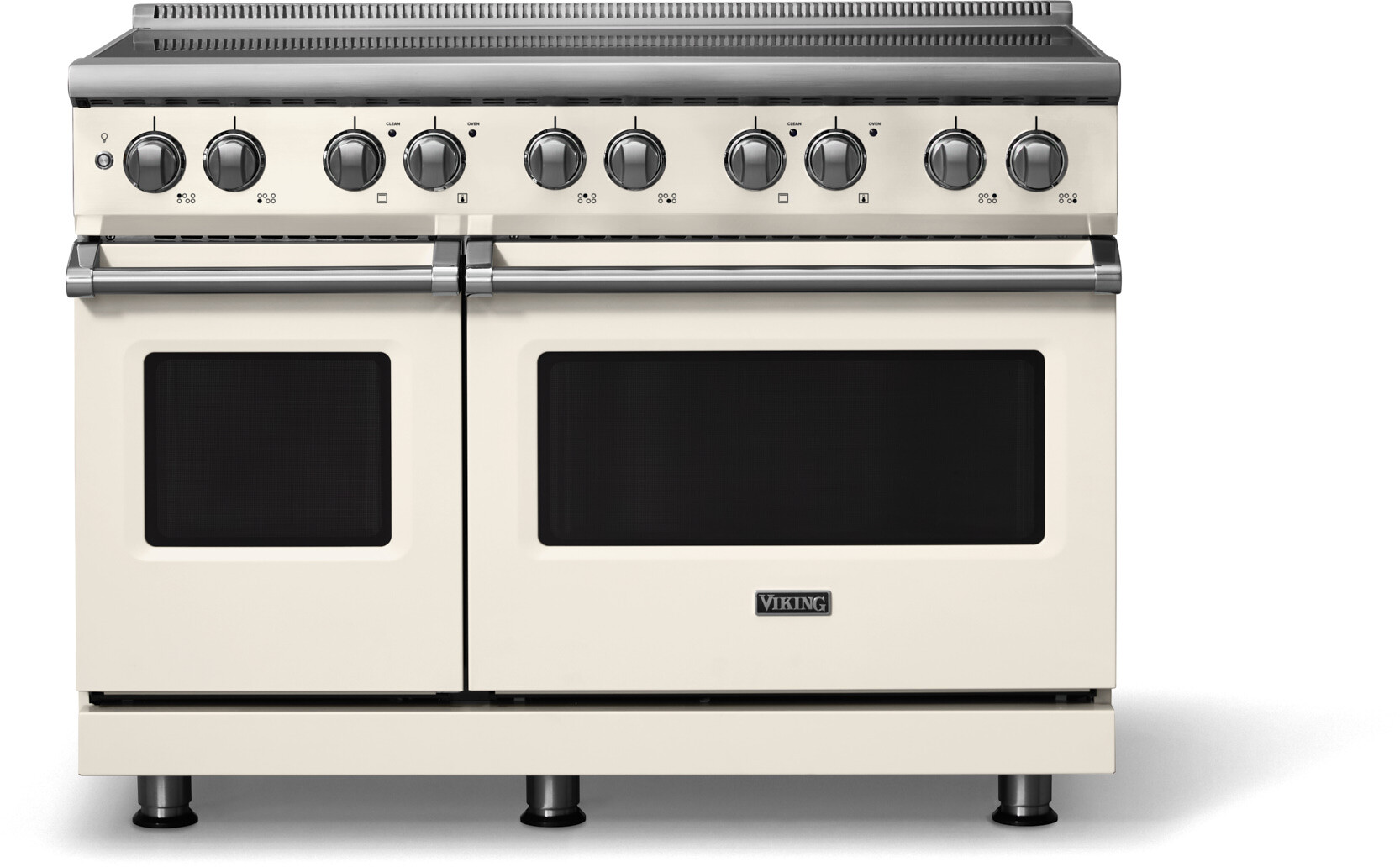 Viking VIR54846BPW 5-Series 48 inch Freestanding Induction Range with 6 Elements, 7.3 cu. ft. Oven Capacity, MagneQuick Induction Power Generators and Vari-Speed Dual Flow Convection System (Pure White, Polished Chrome)