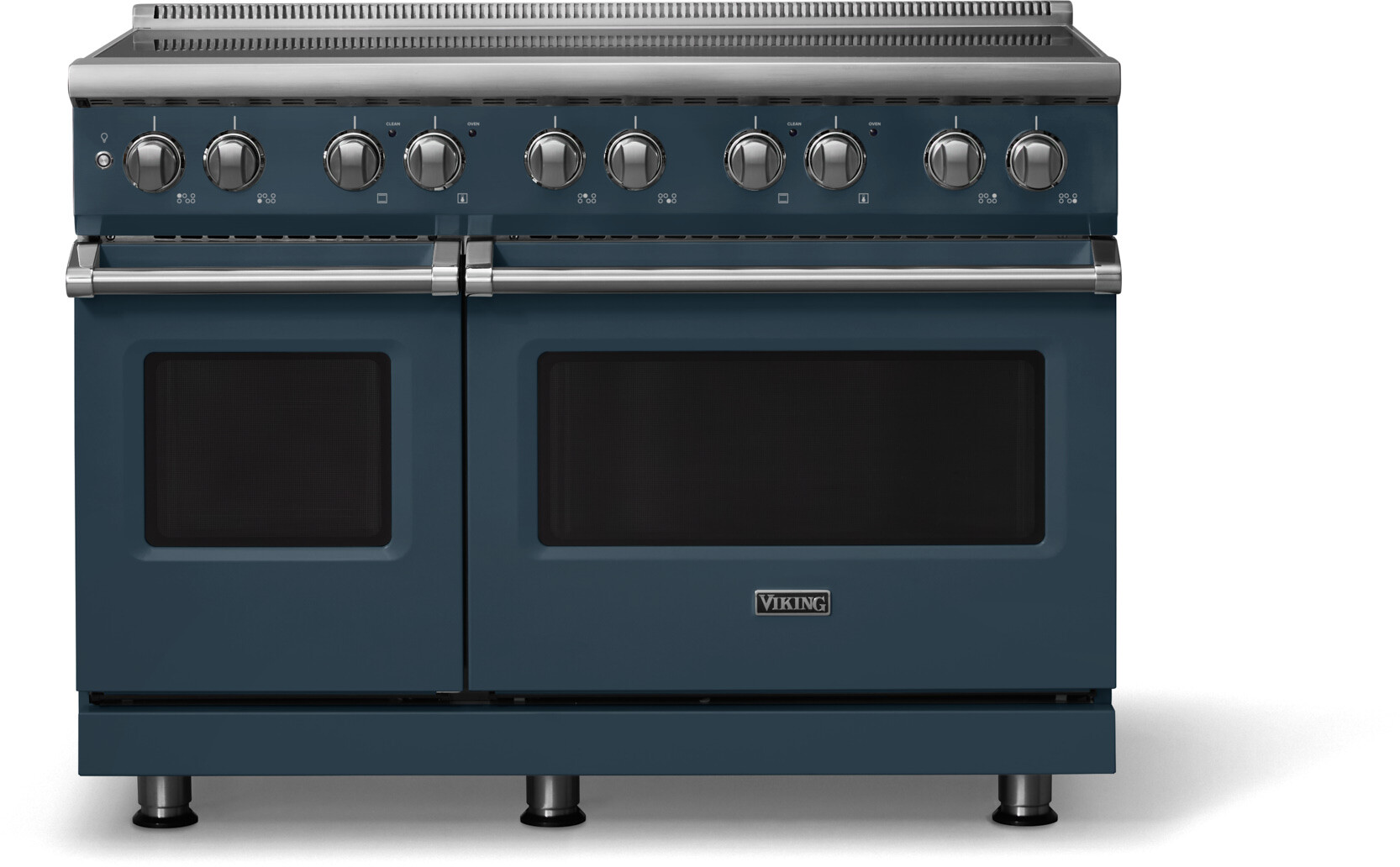 Viking VIR54846BSQ 5-Series 48 inch Freestanding Induction Range with 6 Elements, 7.3 cu. ft. Oven Capacity, MagneQuick Induction Power Generators and Vari-Speed Dual Flow Convection System (Squall, Polished Chrome)