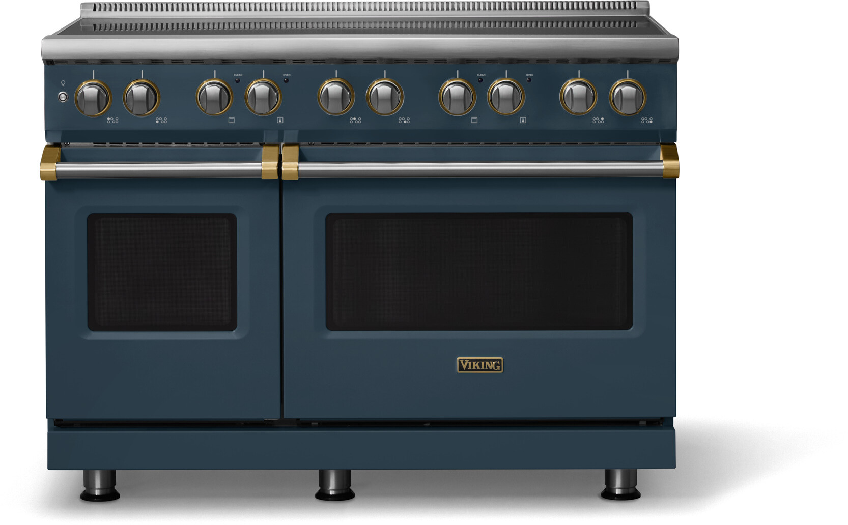 Viking VIR54846BSQBB 5-Series 48 inch Freestanding Induction Range with 6 Elements, 7.3 cu. ft. Oven Capacity, MagneQuick Induction Power Generators and Vari-Speed Dual Flow Convection System (Squall, Brushed Brass)