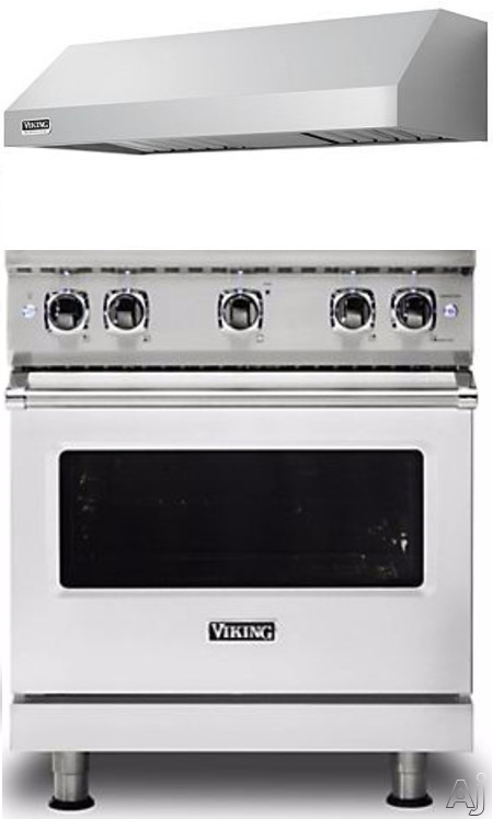 Viking 5 2 Piece Kitchen Appliances Package with Gas Range in Stainless Steel VIRARH100