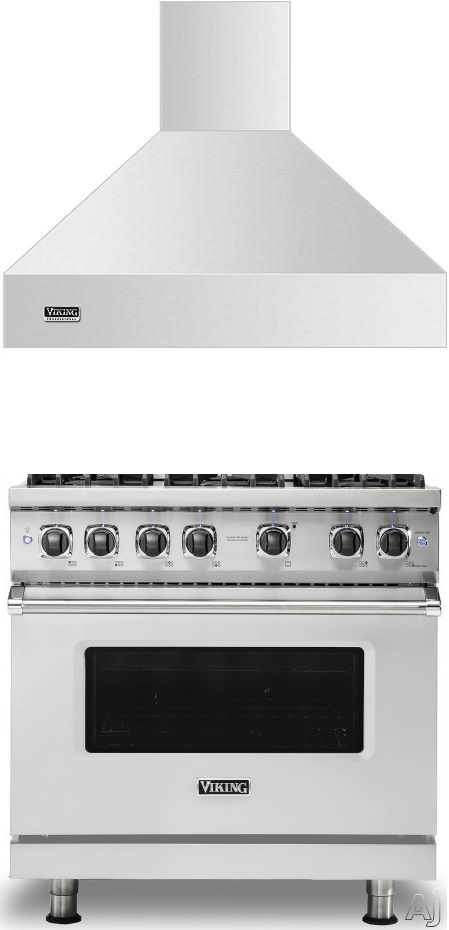 Viking 5 2 Piece Kitchen Appliances Package with Gas Range in Stainless Steel VIRARH110