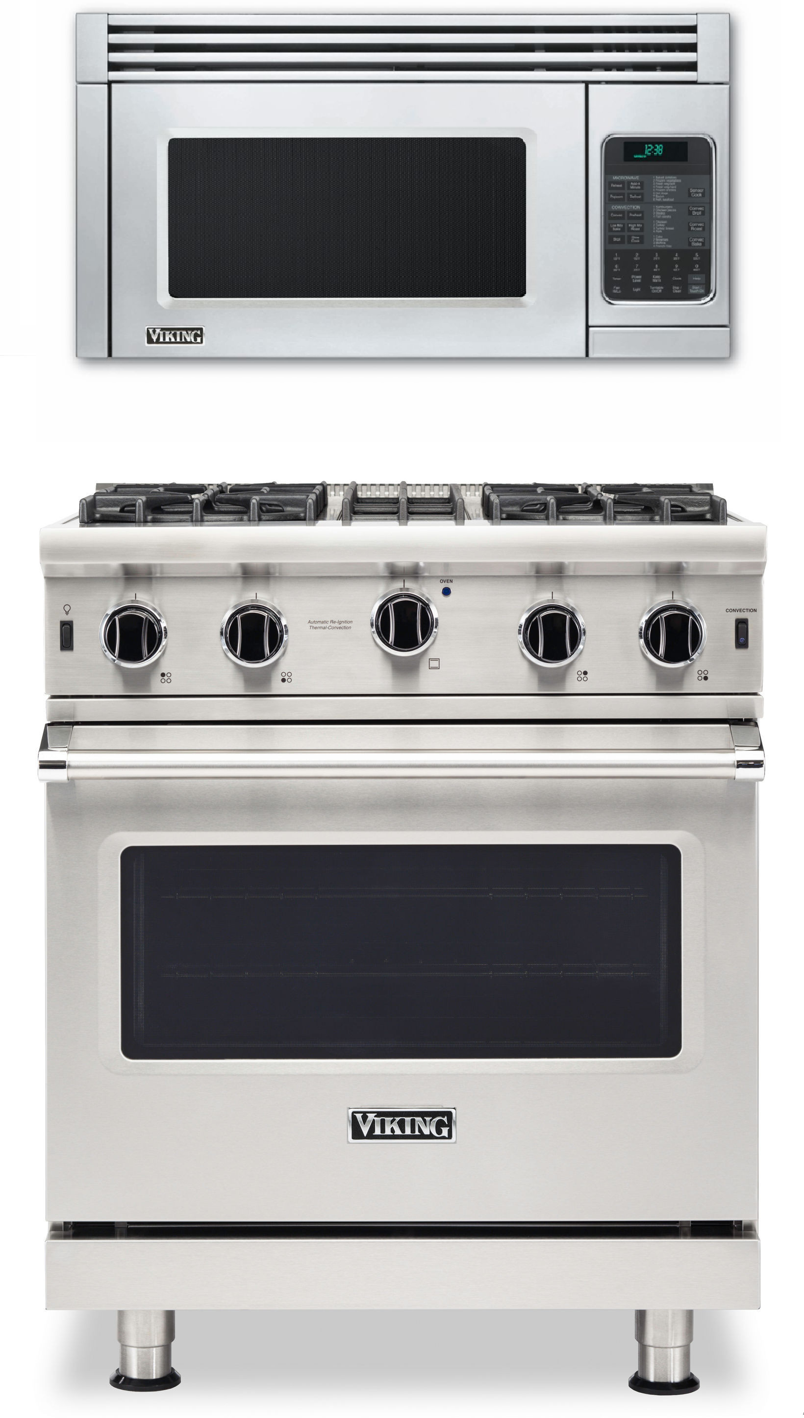 Viking 5 2 Piece Kitchen Appliances Package with Gas Range and Over the Range Microwave in Stainless Steel VIRAMW210