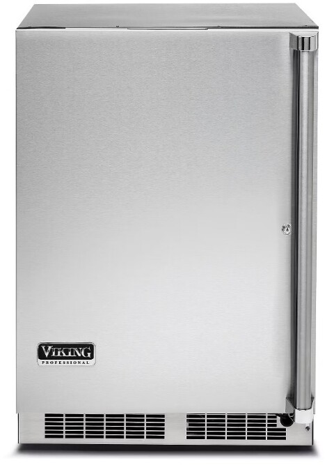 Viking VRUO5241DLSS 5 Series 24 inch Outdoor Undercounter Refrigerator with 5.1 cu. ft. Capacity, Solid Door, Multifunction Controls and Thermal-Efficient Cabinet in Stainless Steel (Left Hinge)
