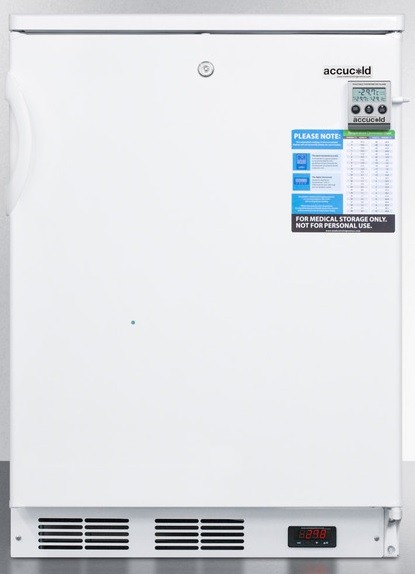 Accucold VT65 23 5/8 Undercounter Laboratory Freezer - Locking, White, 115v, Temperature Alarm