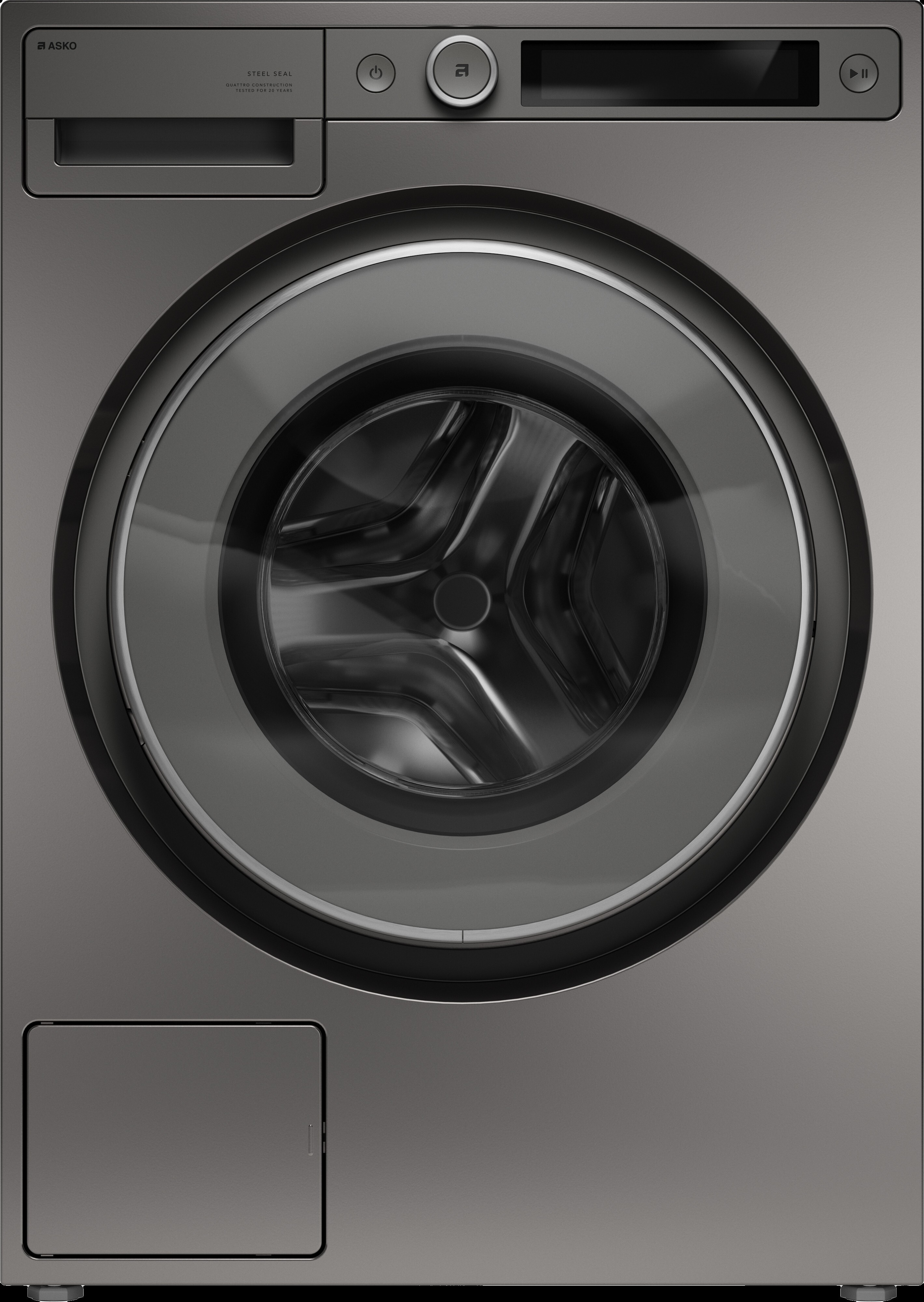 Asko W5XLT 24 inch 5 Series Smart Front Load Washer with 2.8 cu. ft. Capacity, Steel Seal, Quattro Construction 2.0, and Stainless Inner and Outer Drum  (Titanium)