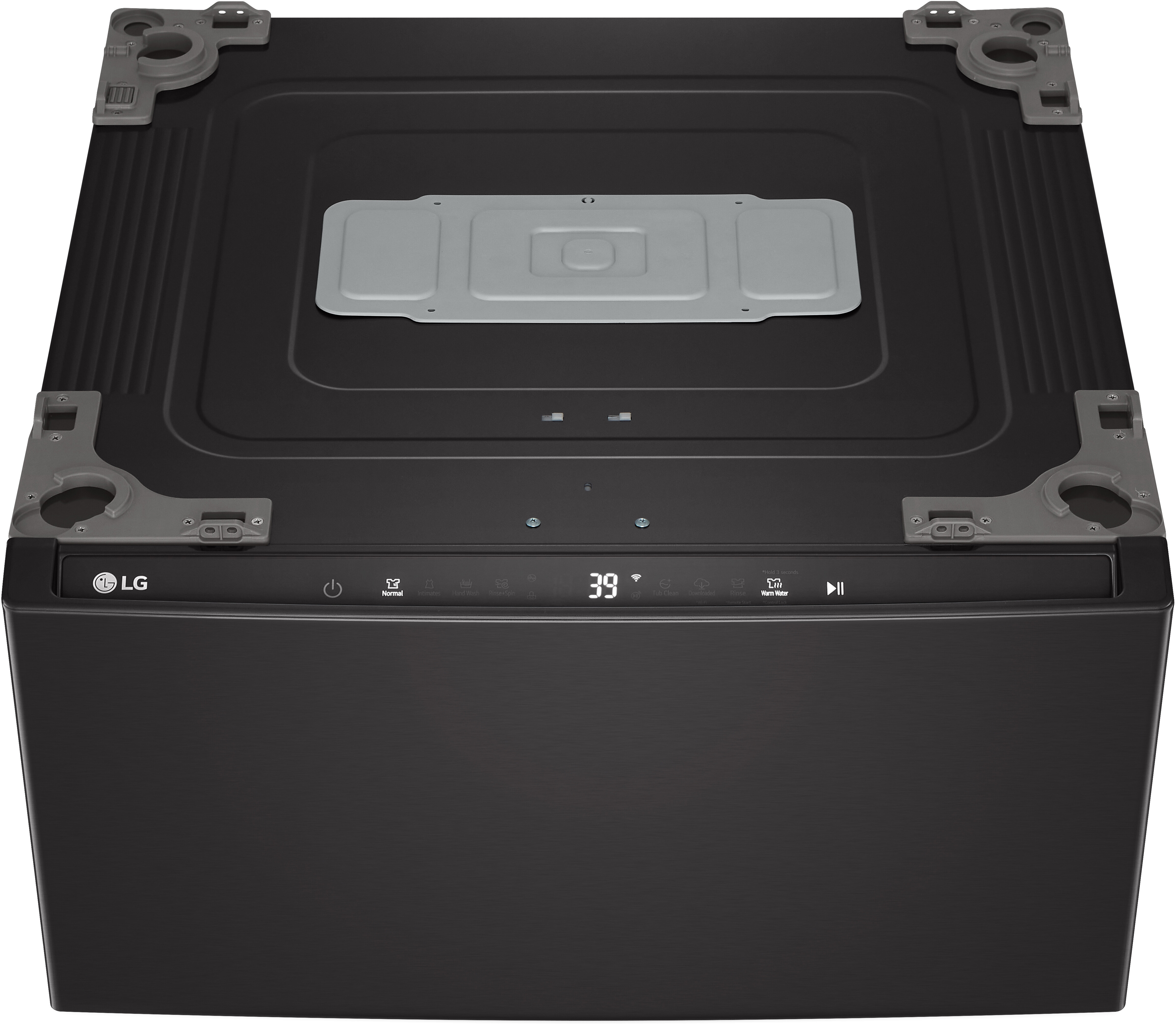 LG WD300CB 27 inch Pedestal Washer with 1.0 cu. ft. Capacity, SideKick, NeveRust (Black Steel)
