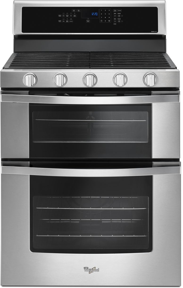 Whirlpool WGG745S0FS 30 inch Dual Oven Gas Range with 5 Sealed Burners, 16000 BTU Heating Power, 6 cu. ft. Total Capacity, Temperature Sensor (Stainless Steel)