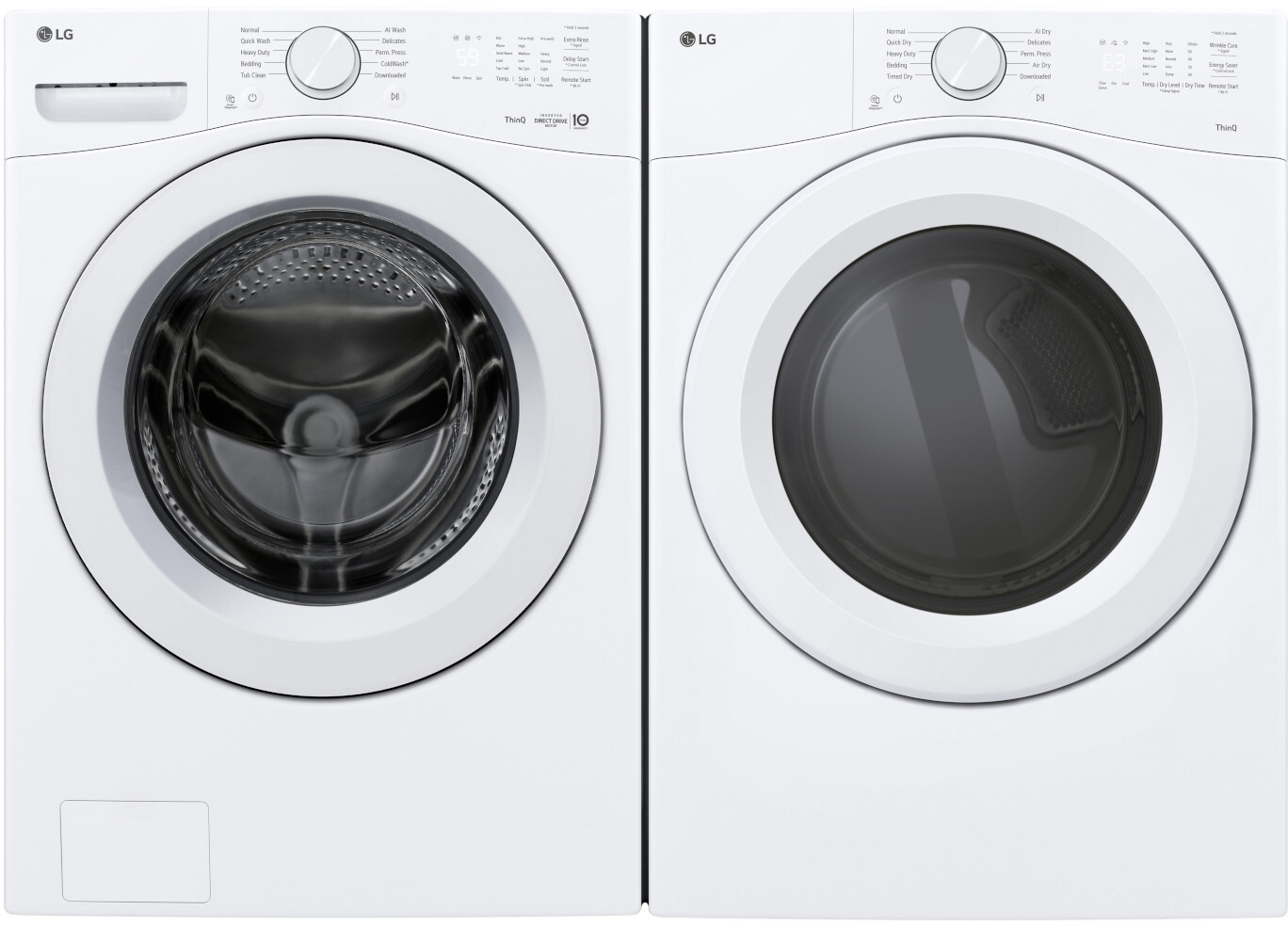 LG SidebySide Front Load Washer and Electric Dryer Set in White LGWADRE3420