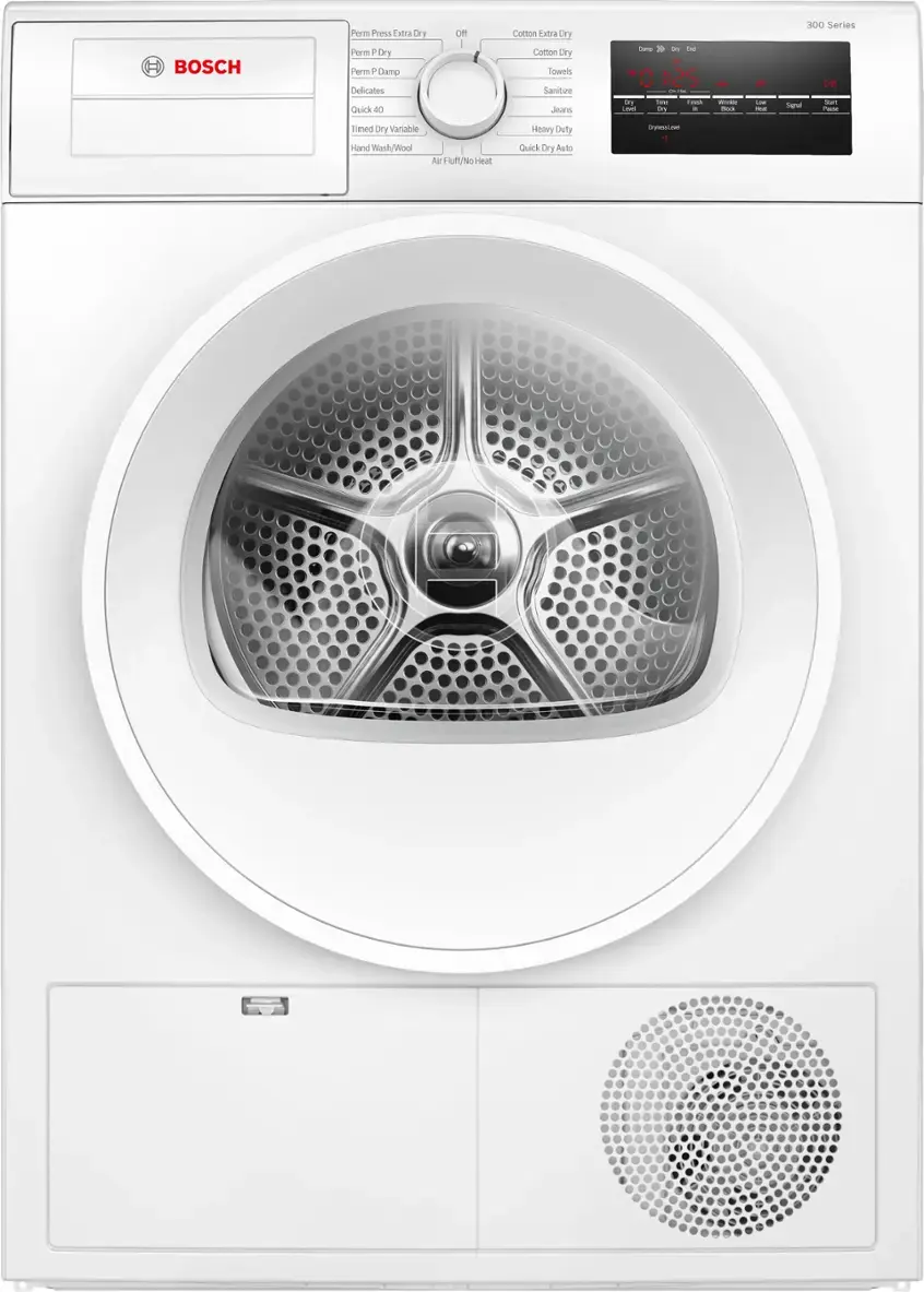 Bosch WPA12100UC 300 Series 24 inch Compact Condensation Dryer with 4 cu. ft. Capacity, Energy Star, ADA Compliant, in White