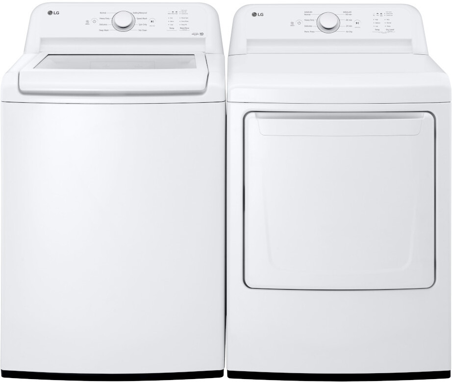 LG Top Load Washer & Dryer Set LGWADREW6105 -  WT6105CW