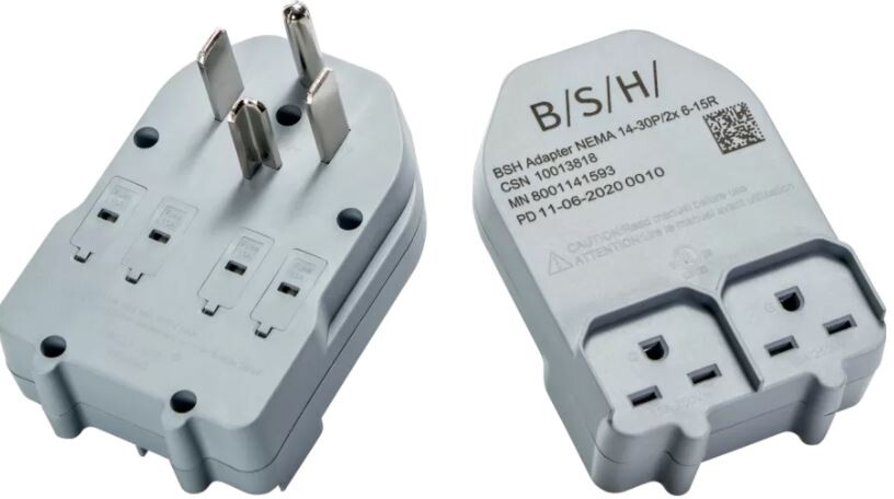 Bosch WTZPA20UC 240V Dryer Adapter NEMA 14-30P to Two 6-15R