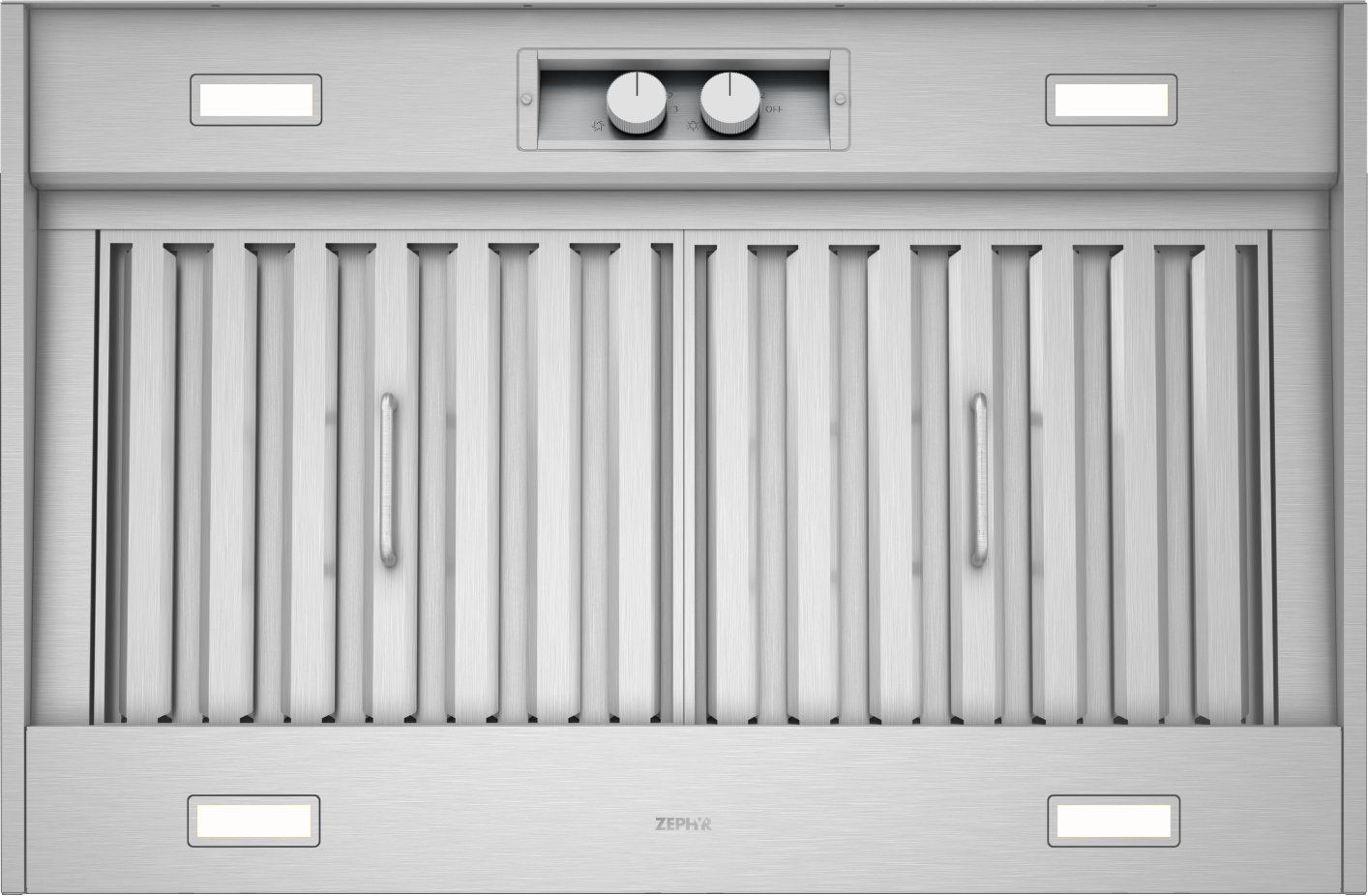 Zephyr AK9834BS 36 inch Pro Series Spruce Outdoor Hood Insert with 1200 CFM Blower, Metallic Knob Controls, in Stainless Steel
