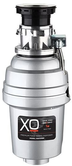 XO XOD34HPBF Food Waster Disposer with 3/4 HP, Batch Feed Operation, 2500 RPM Hi-Torque Motor, Anti-Microbial Odor Protection, Stainless Steel Grind System and 3' Power Cord, in Stainless Steel