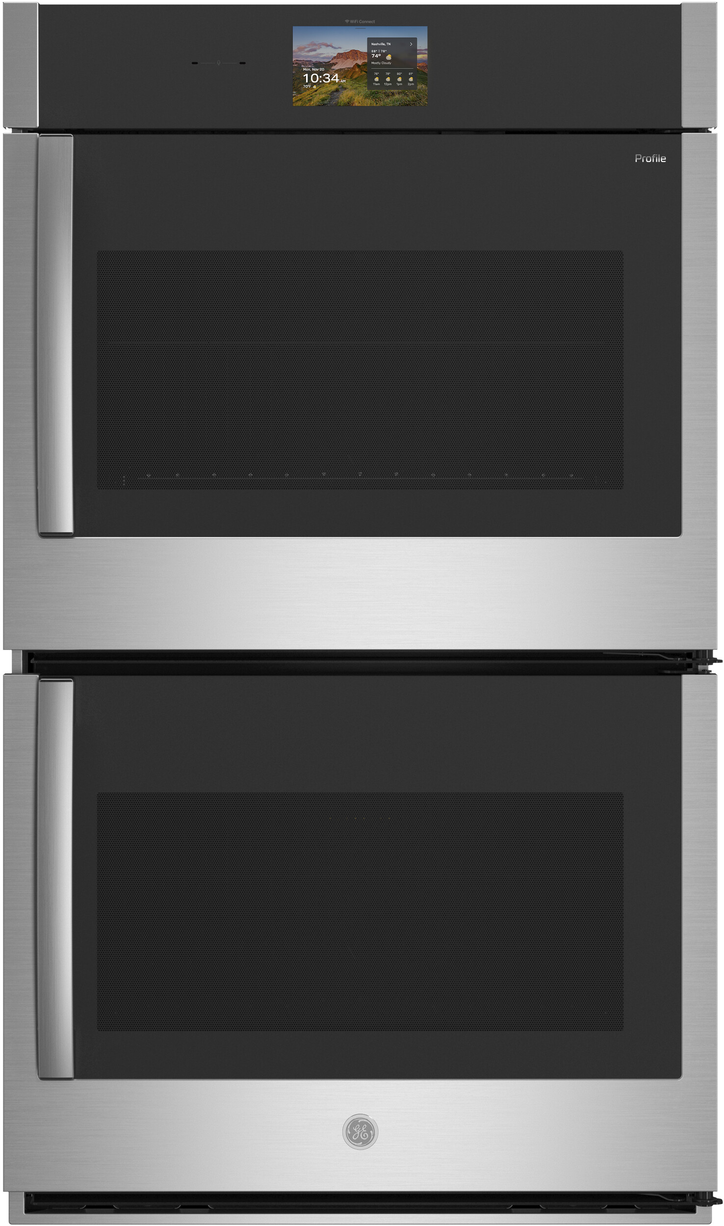 GE Profile™ 30" Smart Built-In Convection Double Wall Oven with Right-Hand Side-Swing Doors in Stainless Steel | PTD700RSZSS