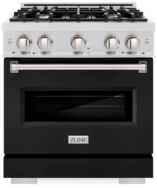 ZLINE CDRSBLM30 30 inch Classic Series Dual Fuel Range with 4 Burners, 4.2 cu. ft. Oven Capacity, Convection Cooking and Auto-Reignition (Black Matte)