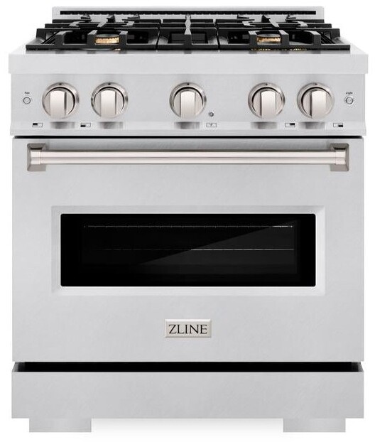 ZLINE CDRBR30 30 inch Classic Series Dual Fuel Range with 4 Brass Burners, 4.2 cu. ft. Oven Capacity, Convection Cooking and Auto-Reignition (Stainless Steel)