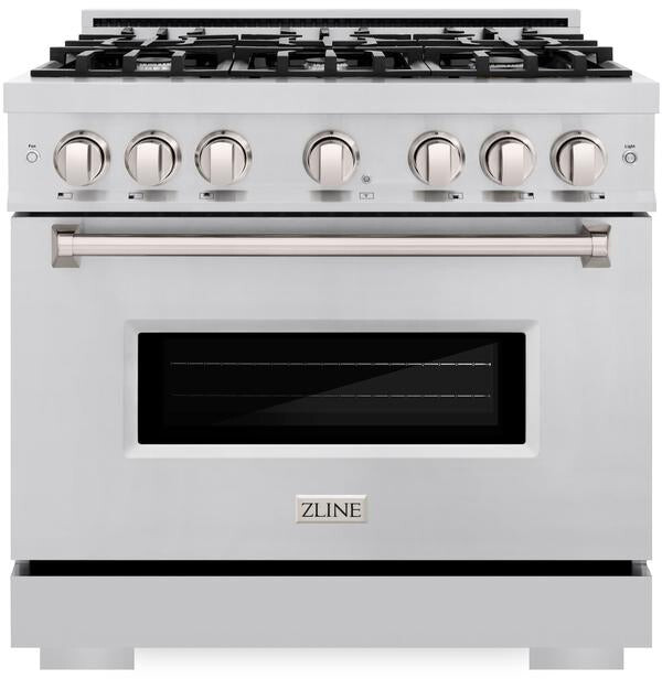 ZLINE CDR36 36 inch Classic Series Dual Fuel Range with 6 Burners, 5.2 cu. ft. Oven Capacity, Convection Cooking and Auto-Reignition (Stainless Steel)