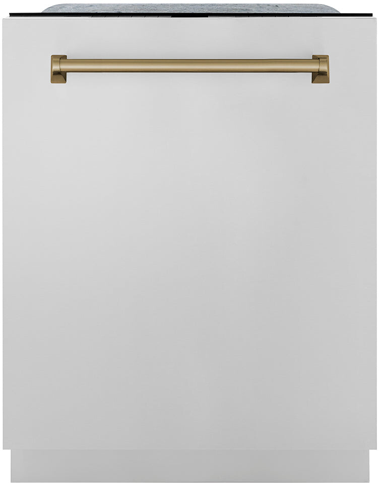 ZLINE DWMTZ30424CB 24 inch Autograph Edition Monument Series Top Touch Control Dishwasher with 16 Place Settings, DuraWash Technology, 3rd Rack and ENERGY STAR Certified (Stainless Steel, Champagne Bronze)