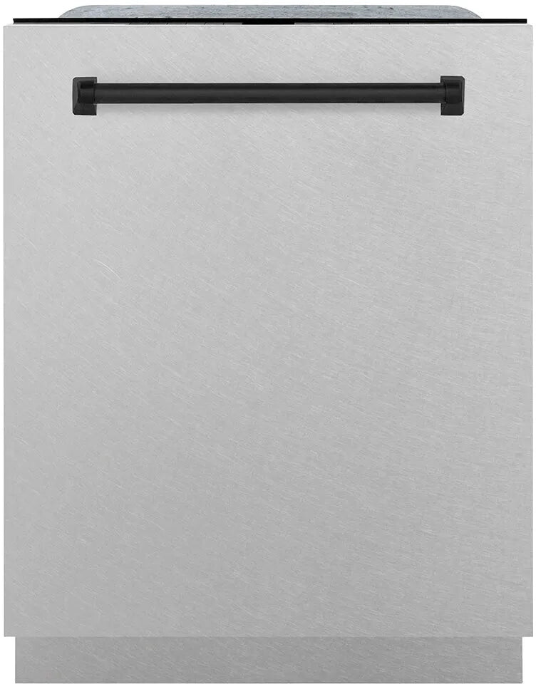 ZLINE DWMTZSN24MB 24 inch Autograph Edition Monument Series Top Touch Control Dishwasher with 16 Place Settings, DuraWash Technology, 3rd Rack and ENERGY STAR Certified (Satin Stainless Steel, Matte Black)