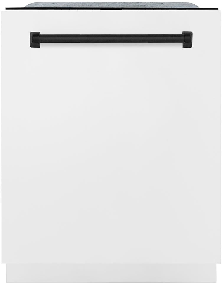 ZLINE DWMTZWM24MB 24 inch Autograph Edition Monument Series Top Touch Control Dishwasher with 16 Place Settings, DuraWash Technology, 3rd Rack and ENERGY STAR Certified (White Matte, Matte Black)