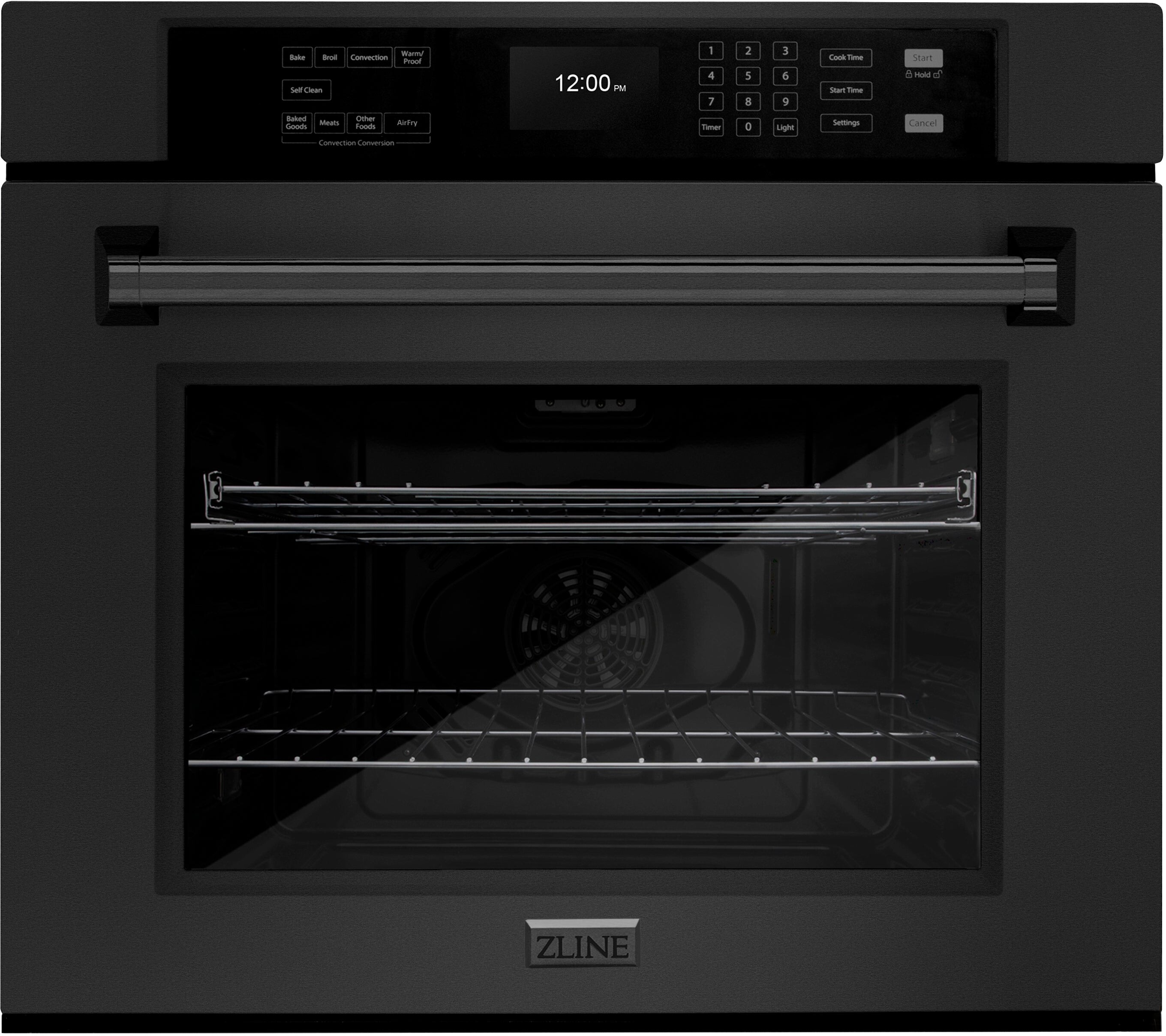 ZLINE WASB30 30 inch Single Wall Oven with 5 cu. ft. Capacity, True Convection, Air Fry Mode and Self Clean in Black Stainless Steel