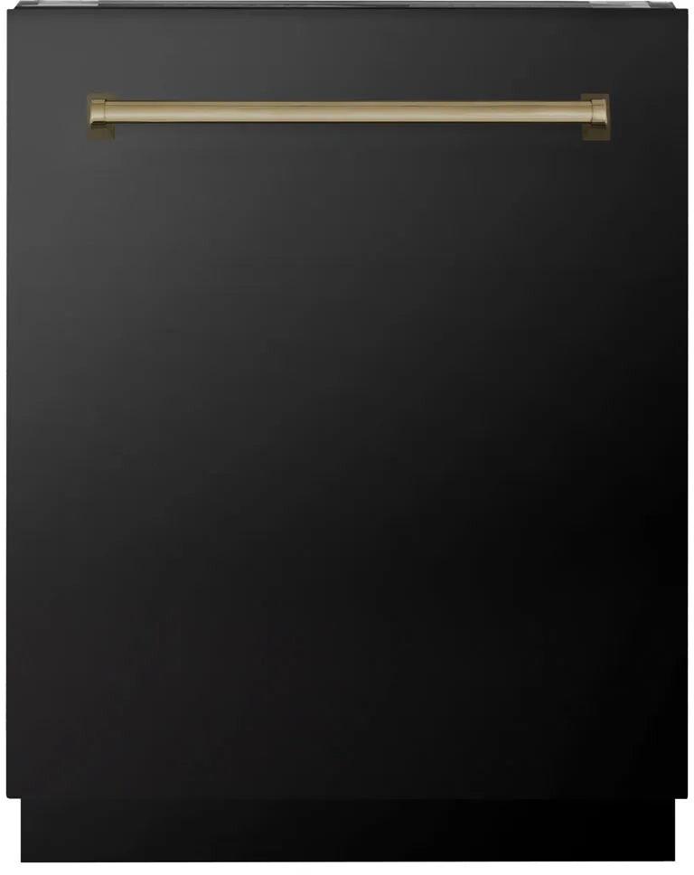 ZLINE DWVZBS24CB 24 inch Autograph Edition Dishwasher with 15 Place Settings, 3rd Rack, Speed Wash, 8 Cycles and Stainless-Steel Tub in Black Stainless Steel (Champagne Bronze)