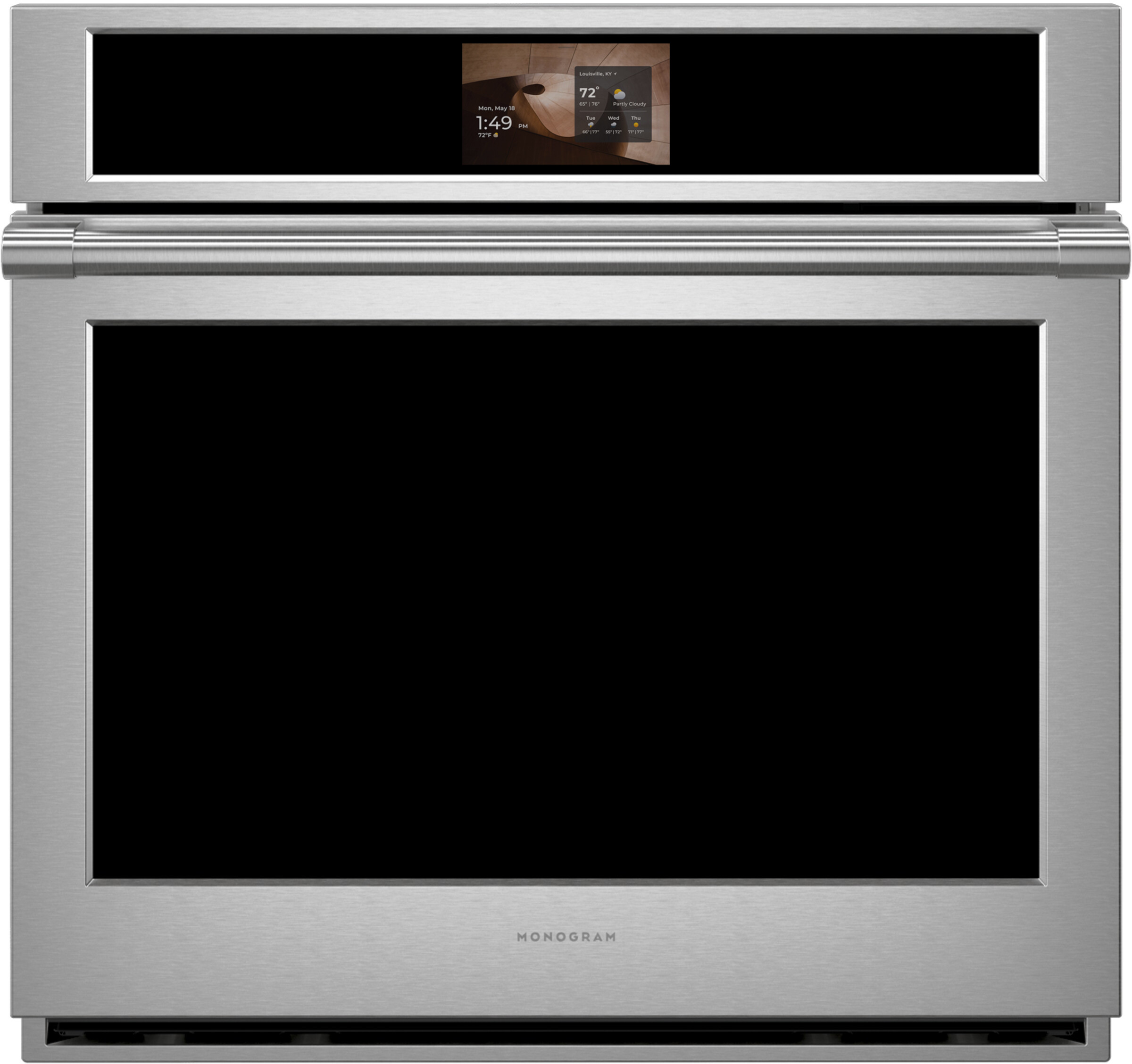 Monogram ZTSX1DPSZSS 30" Statement Single Wall Oven With In-Oven Camera, Twin Convection, Smart App Connectivity, 7" LCD Display, Unisex