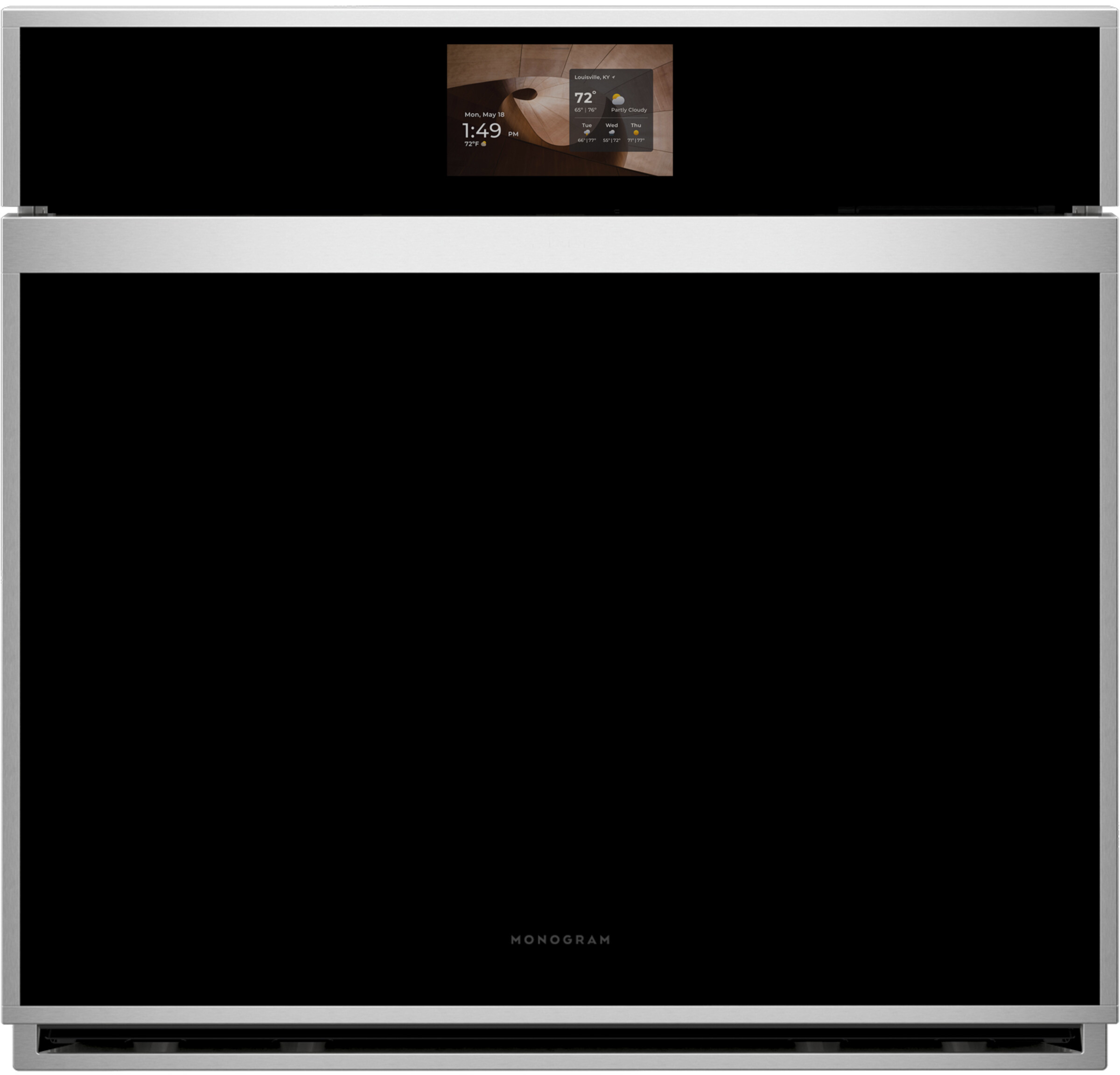Monogram ZTSX1DSSZSS 30" Minimalist Single Wall Oven With In-Oven Camera, Twin Convection, Smart App Connectivity, 7" LCD Display, Unisex