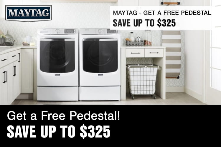 Maytag MAWADRGW66304 SidebySide on 10 inch Pedestals Washer & Dryer Set with Front Load Washer