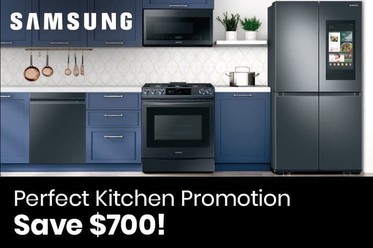 Samsung SARERADWMW1860 4 Piece Kitchen Appliances Package with Sideby