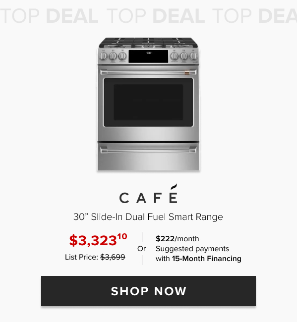 Café 30" Slide-In Dual Fuel Smart Range