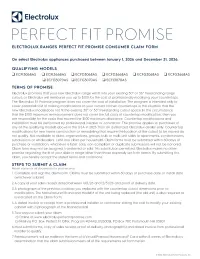 Electrolux: Range Perfect Fit Promise - Save $100