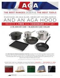 AGA: Free AGA Cookware with Purchase of Qualifying Range and Hood