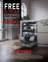 Asko: Free 5 Year Warranty
