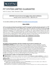 Maytag: Fit System Limited Guarantee up to $300