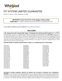 Whirlpool: Fit System Limited Guarantee up to $300