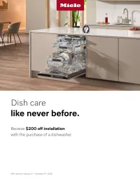 Miele: Dishwasher Installation Savings Save $200