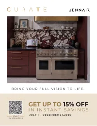 JennAir: Curate Your Home Rebate Save up to 15%