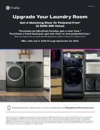 GE Profile: Free Pedestal on Qualifying Laundry Purchase