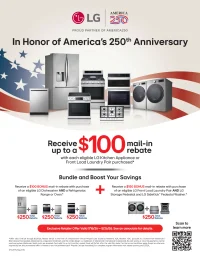 LG: $100 Rebate on Kitchen Appliance or Front Load Laundry Pair Purchase