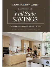 Sub-Zero, Wolf & Cove: Full Suite Promo Save Up to $2,500