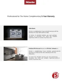 Miele: 5-Year Warranty Free with Purchase of Little Giant Washer or Dryer