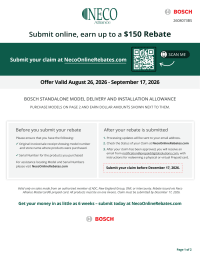 Bosch: Installation Allowance save up to $150